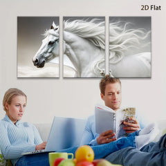 2D flat 1pc Majestic White Horse Running Freedom Wall Art Canvas Prints for Living Room Bedroom Decor Farmhouse Style Rustic Modern Gallery Wrapped Timeless
