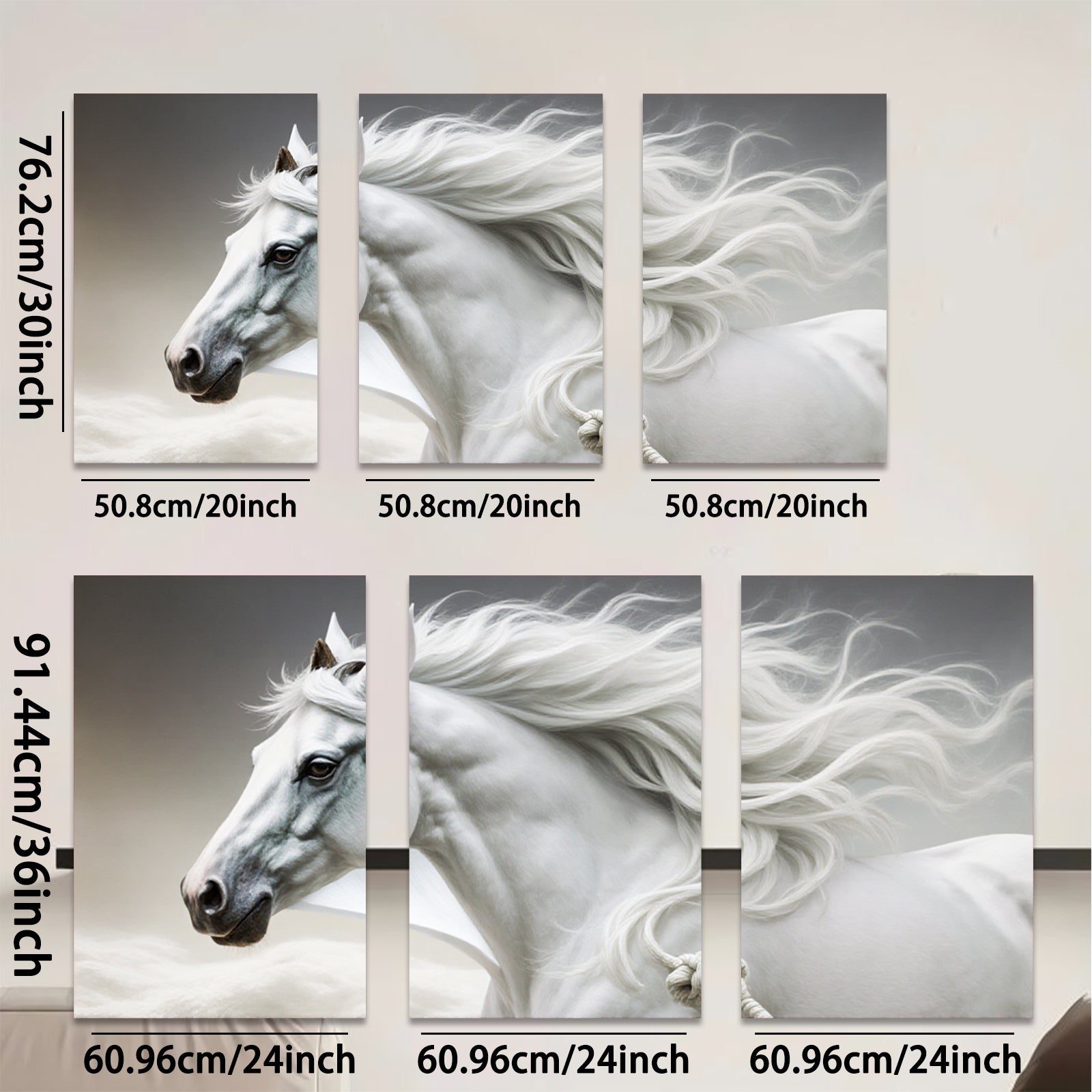 2D flat 1pc Majestic White Horse Running Freedom Wall Art Canvas Prints for Living Room Bedroom Decor Farmhouse Style Rustic Modern Gallery Wrapped Timeless