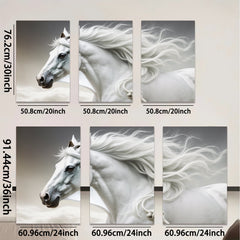 2D flat 1pc Majestic White Horse Running Freedom Wall Art Canvas Prints for Living Room Bedroom Decor Farmhouse Style Rustic Modern Gallery Wrapped Timeless