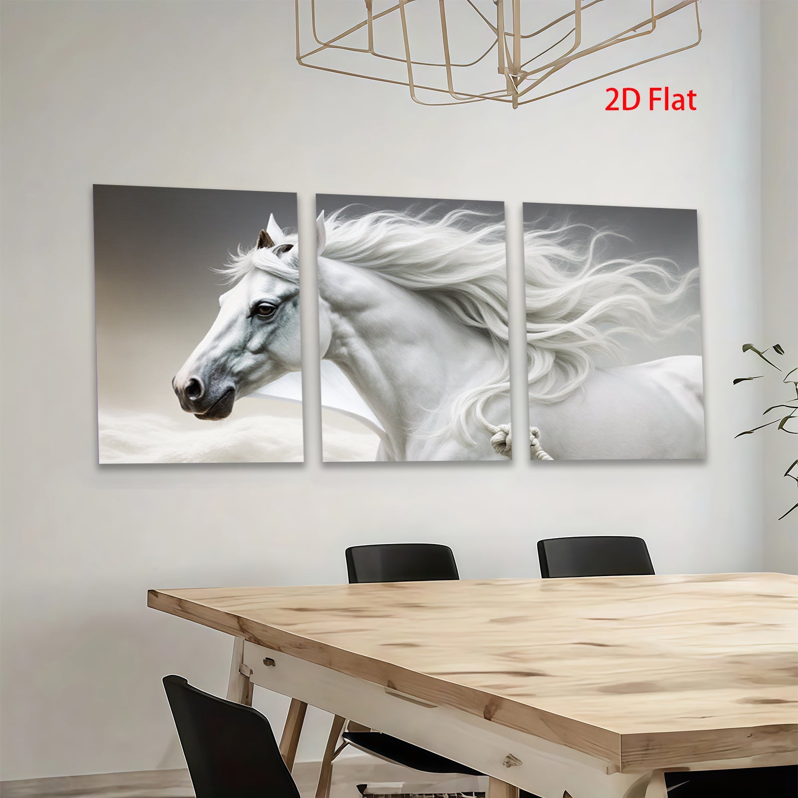 2D flat 1pc Majestic White Horse Running Freedom Wall Art Canvas Prints for Living Room Bedroom Decor Farmhouse Style Rustic Modern Gallery Wrapped Timeless