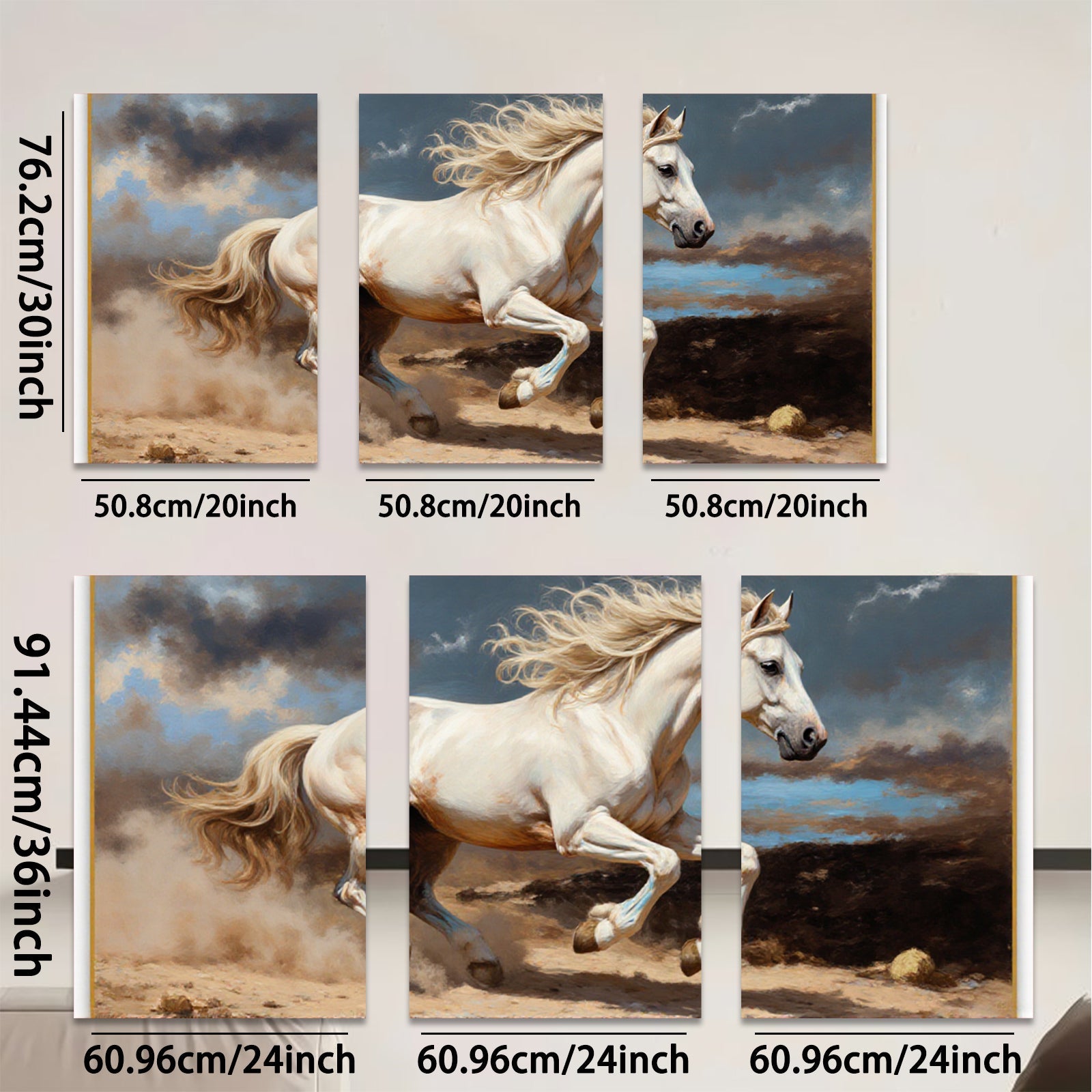 2D flat 1pc Majestic White Horse Running Wild Spirit Farmhouse Wall Art Decor Living Room Bedroom Gallery Wrapped Canvas Prints Modern Rustic Home Decorations