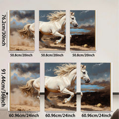 2D flat 1pc Majestic White Horse Running Wild Spirit Farmhouse Wall Art Decor Living Room Bedroom Gallery Wrapped Canvas Prints Modern Rustic Home Decorations