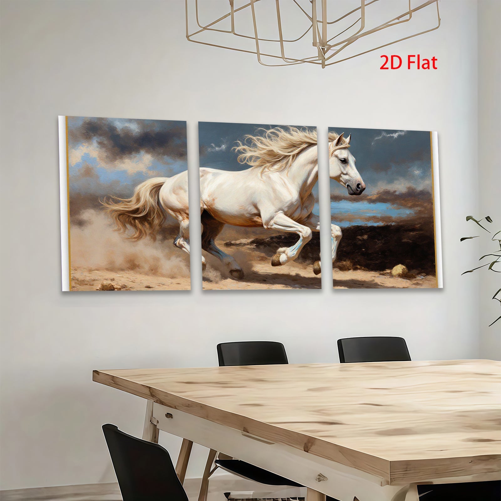 2D flat 1pc Majestic White Horse Running Wild Spirit Farmhouse Wall Art Decor Living Room Bedroom Gallery Wrapped Canvas Prints Modern Rustic Home Decorations