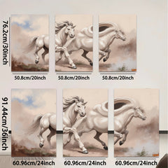 2D flat 1pc Majestic White Horses Galloping Free Farmhouse Wall Art Living Room Decor Gallery Wrapped Canvas Prints for Bedroom Modern Coastal Style