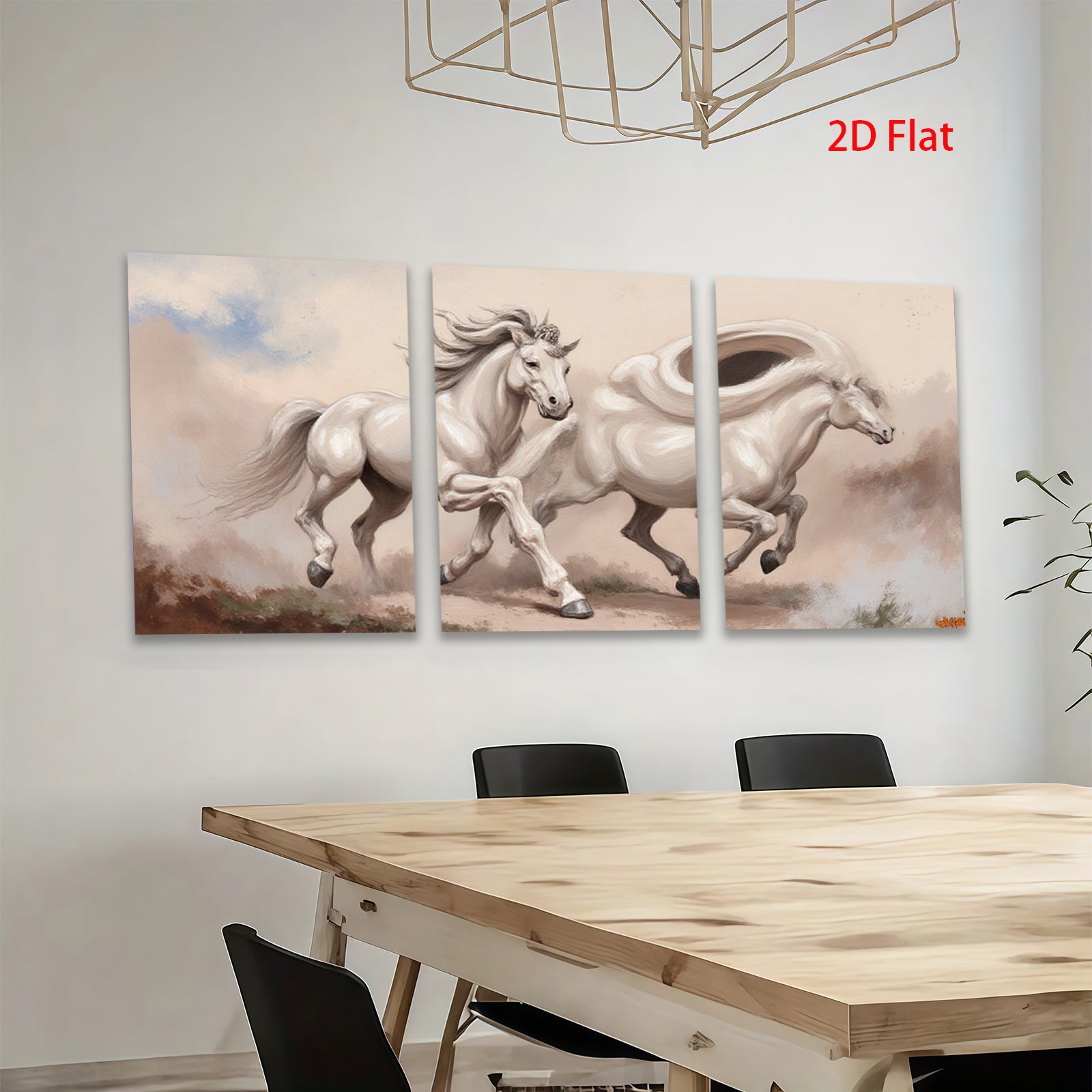 2D flat 1pc Majestic White Horses Galloping Free Farmhouse Wall Art Living Room Decor Gallery Wrapped Canvas Prints for Bedroom Modern Coastal Style