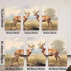 2D flat 1pc Majestic White Tail Deer Grazing Peaceful Countryside Wall Art Canvas Prints for Living Room Bedroom Home Decor Farmhouse Style