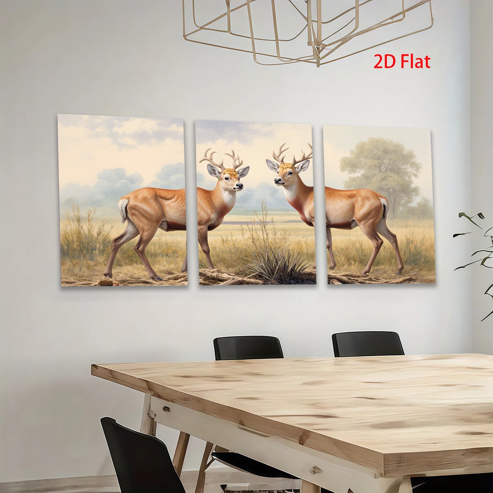 2D flat 1pc Majestic White Tail Deer Grazing Peaceful Countryside Wall Art Canvas Prints for Living Room Bedroom Home Decor Farmhouse Style