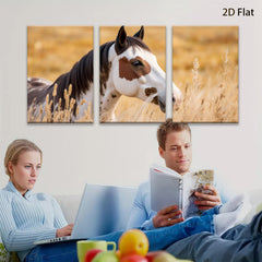 2D flat 1pc Majestic Wild Horse Portrait Farmhouse Wall Decor Rustic Living Room Canvas Print Home Office Art Gallery Wrapped Ready to Hang Modern Farmhouse Aesthetic