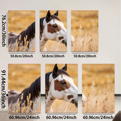 2D flat 1pc Majestic Wild Horse Portrait Farmhouse Wall Decor Rustic Living Room Canvas Print Home Office Art Gallery Wrapped Ready to Hang Modern Farmhouse Aesthetic