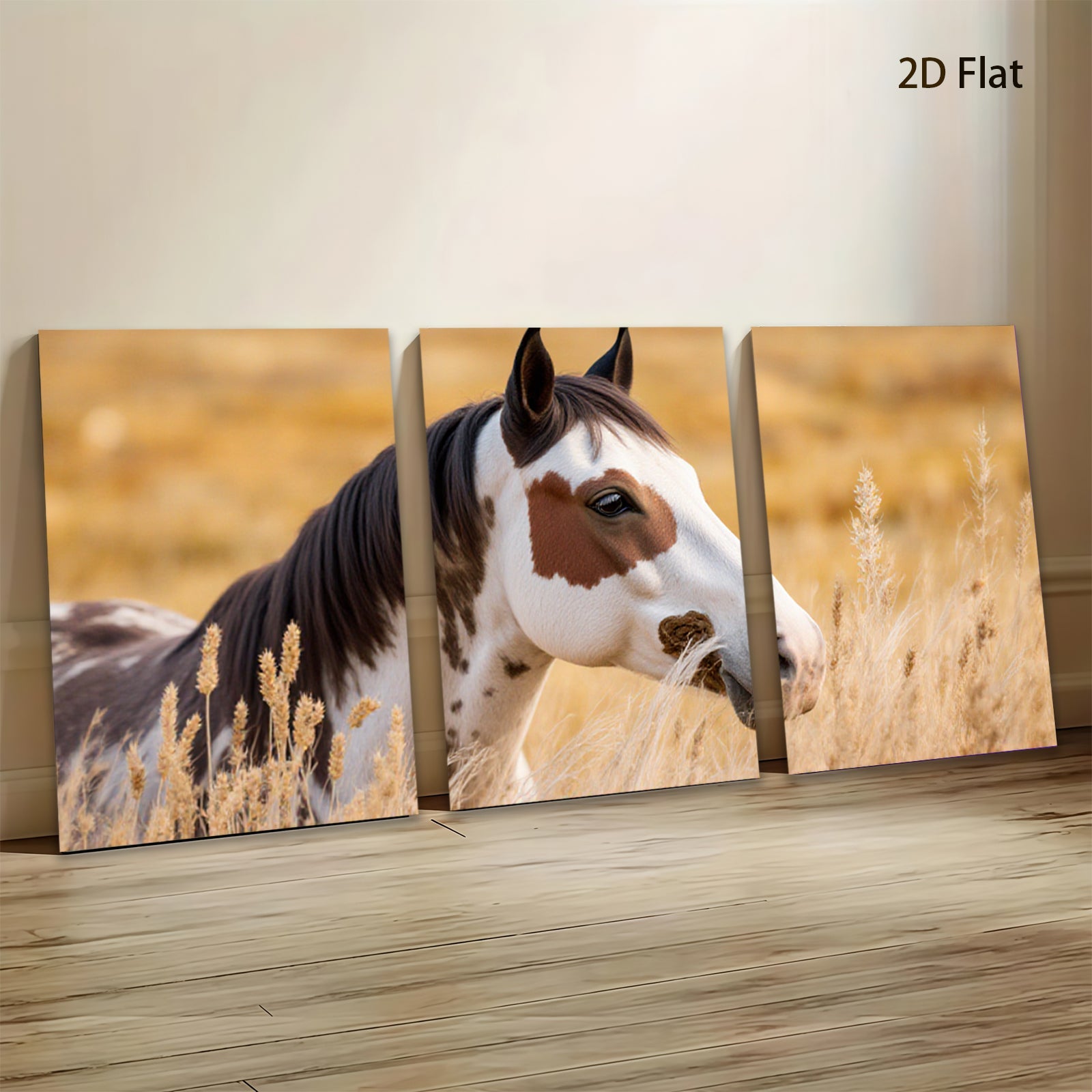 2D flat 1pc Majestic Wild Horse Portrait Farmhouse Wall Decor Rustic Living Room Canvas Print Home Office Art Gallery Wrapped Ready to Hang Modern Farmhouse Aesthetic