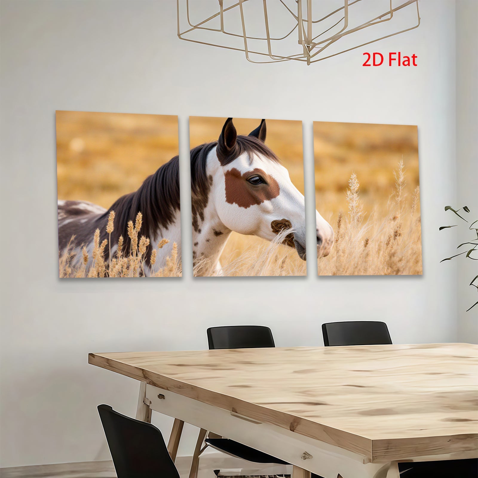 2D flat 1pc Majestic Wild Horse Portrait Farmhouse Wall Decor Rustic Living Room Canvas Print Home Office Art Gallery Wrapped Ready to Hang Modern Farmhouse Aesthetic