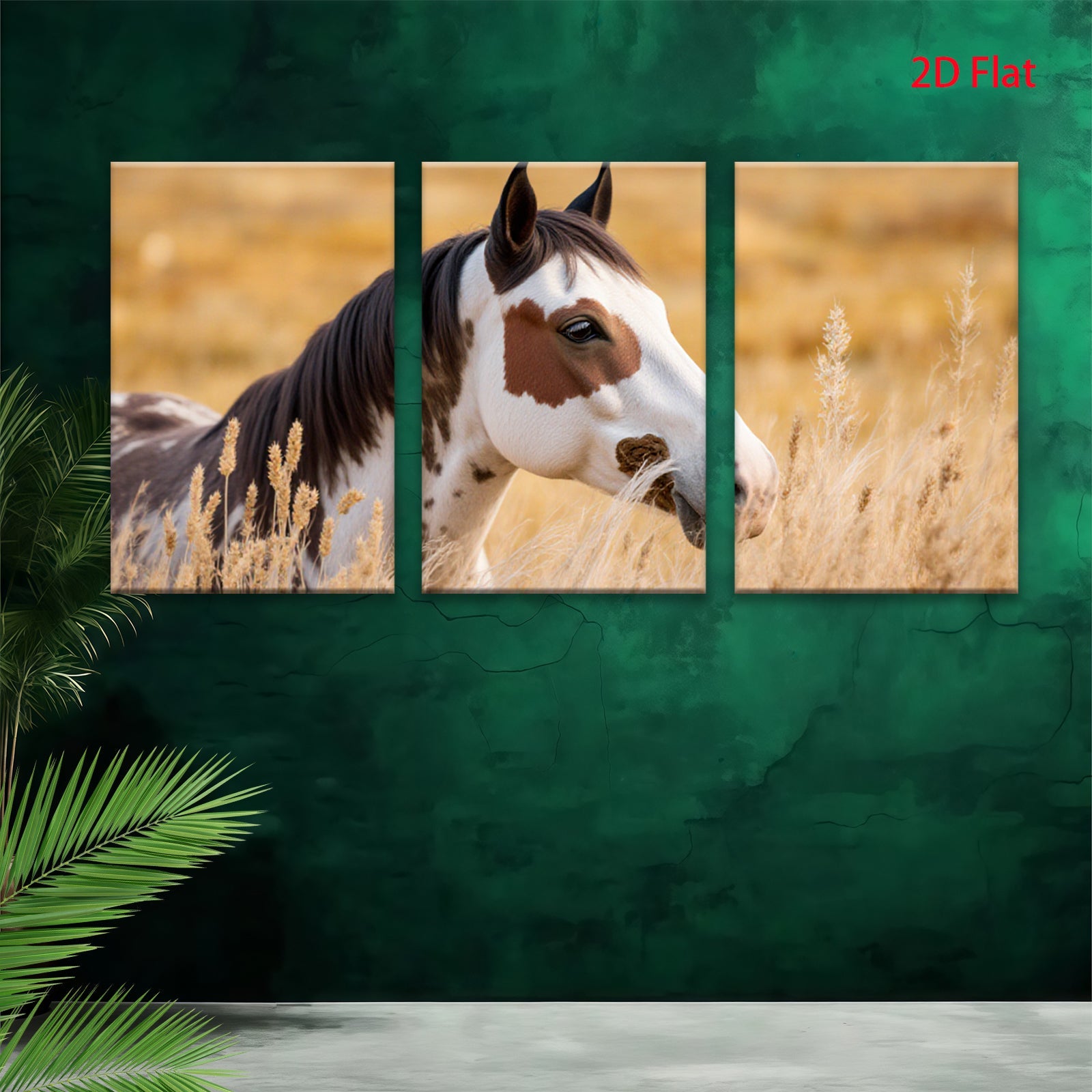 2D flat 1pc Majestic Wild Horse Portrait Farmhouse Wall Decor Rustic Living Room Canvas Print Home Office Art Gallery Wrapped Ready to Hang Modern Farmhouse Aesthetic