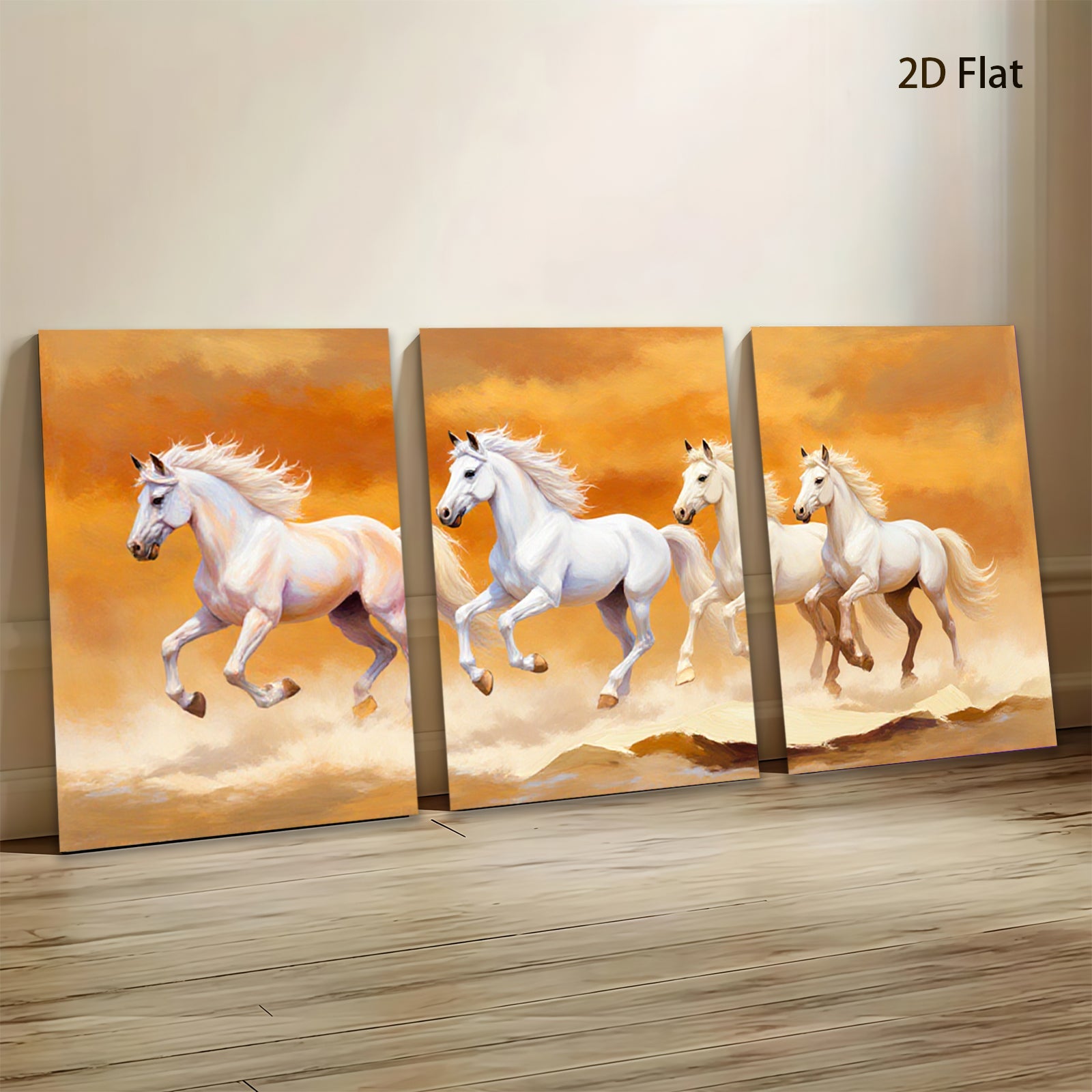 2D flat 1pc Majestic Wild Horses Running Free Wall Art Canvas Prints for Living Room Bedroom Home Decor Farmhouse Style Modern Artwork Large Size