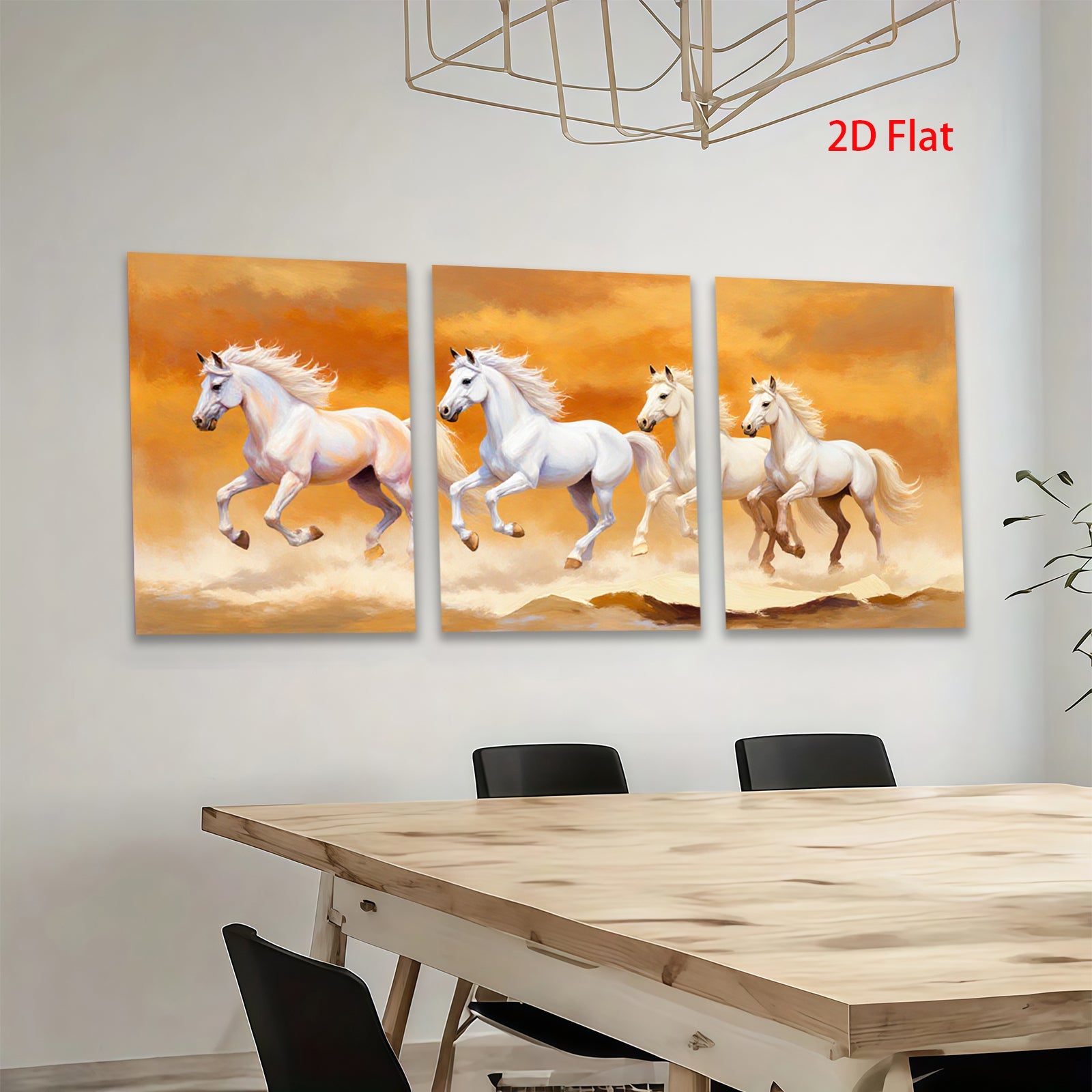 2D flat 1pc Majestic Wild Horses Running Free Wall Art Canvas Prints for Living Room Bedroom Home Decor Farmhouse Style Modern Artwork Large Size
