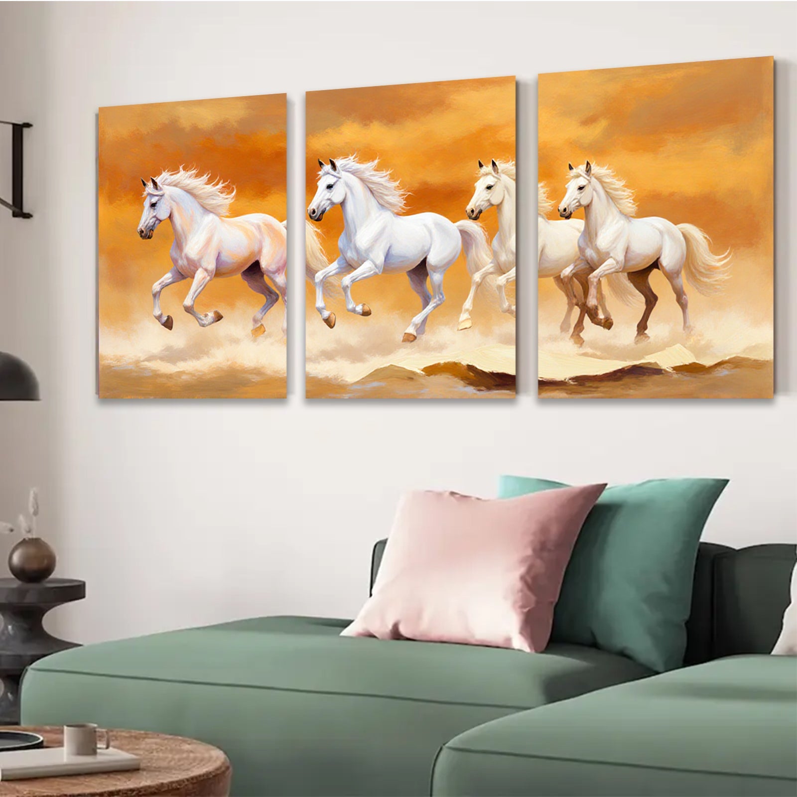 2D flat 1pc Majestic Wild Horses Running Free Wall Art Canvas Prints for Living Room Bedroom Home Decor Farmhouse Style Modern Artwork Large Size