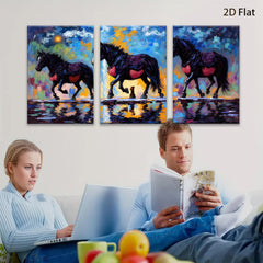 2D flat 1pc Majestic Wild Horses Running Through Water Farmhouse Wall Art Decor Living Room Bedroom Canvas Prints Modern Rustic Home Décor Gift Ideas