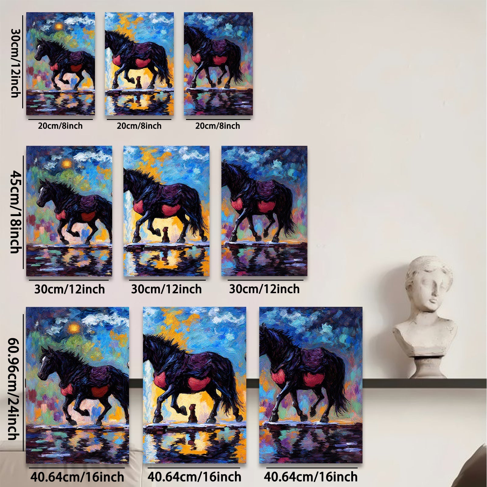 2D flat 1pc Majestic Wild Horses Running Through Water Farmhouse Wall Art Decor Living Room Bedroom Canvas Prints Modern Rustic Home Décor Gift Ideas