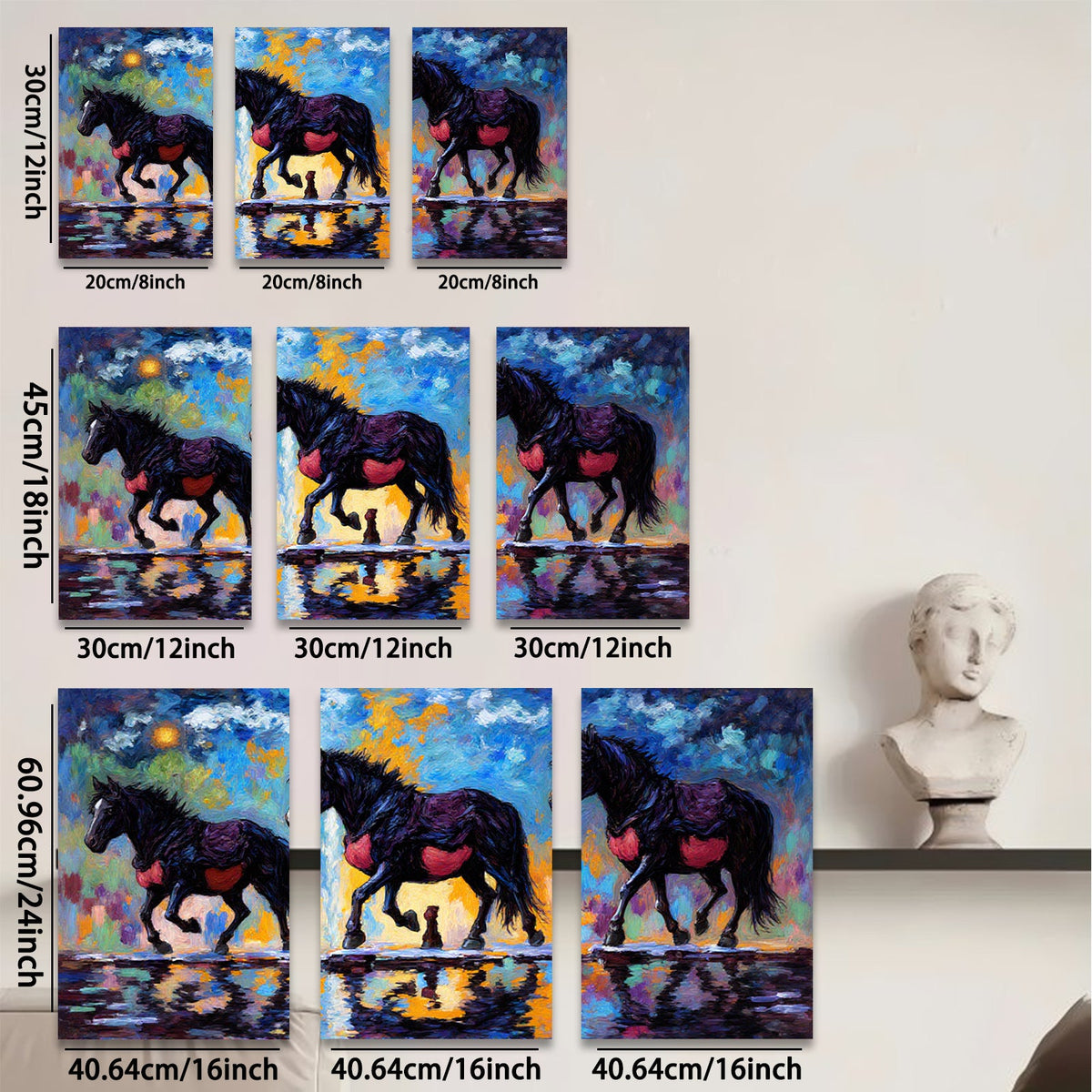 2D flat 1pc Majestic Wild Horses Running Through Water Farmhouse Wall Art Decor Living Room Bedroom Canvas Prints Modern Rustic Home Décor Gift Ideas