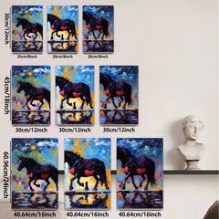 2D flat 1pc Majestic Wild Horses Running Through Water Farmhouse Wall Art Decor Living Room Bedroom Canvas Prints Modern Rustic Home Décor Gift Ideas