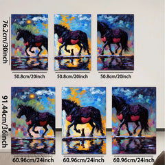 2D flat 1pc Majestic Wild Horses Running Through Water Farmhouse Wall Art Decor Living Room Bedroom Canvas Prints Modern Rustic Home Décor Gift Ideas