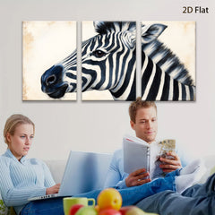 2D flat 1pc Majestic Zebra Portrait Animal Wildlife Art Canvas Wall Decor Living Room Bedroom Modern Farmhouse Gallery Wrapped Timeless Gift