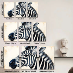 2D flat 1pc Majestic Zebra Portrait Animal Wildlife Art Canvas Wall Decor Living Room Bedroom Modern Farmhouse Gallery Wrapped Timeless Gift