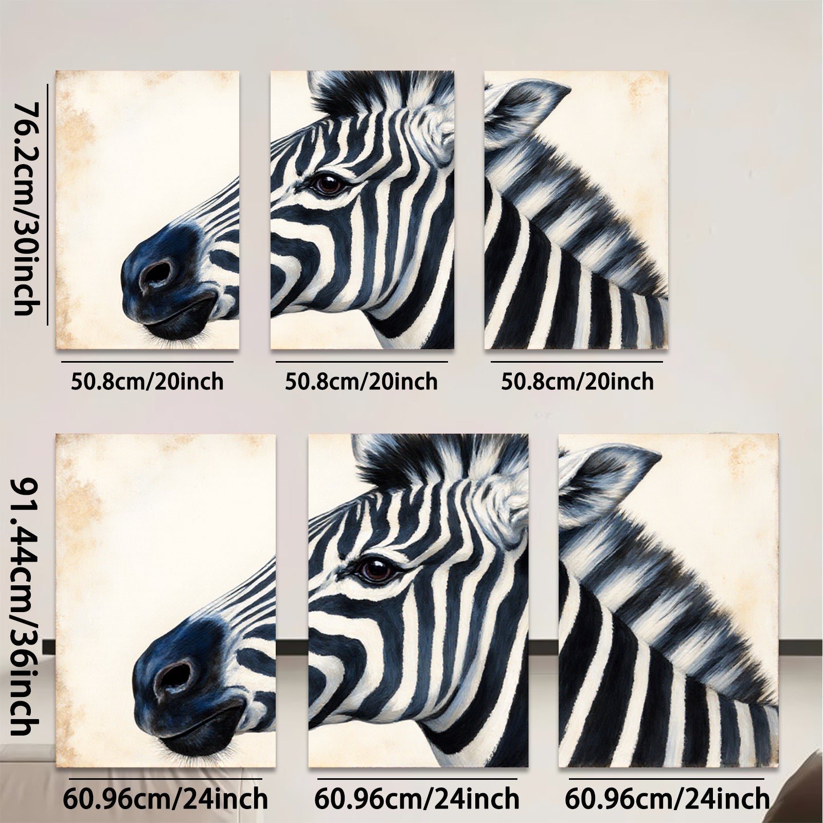 2D flat 1pc Majestic Zebra Portrait Animal Wildlife Art Canvas Wall Decor Living Room Bedroom Modern Farmhouse Gallery Wrapped Timeless Gift