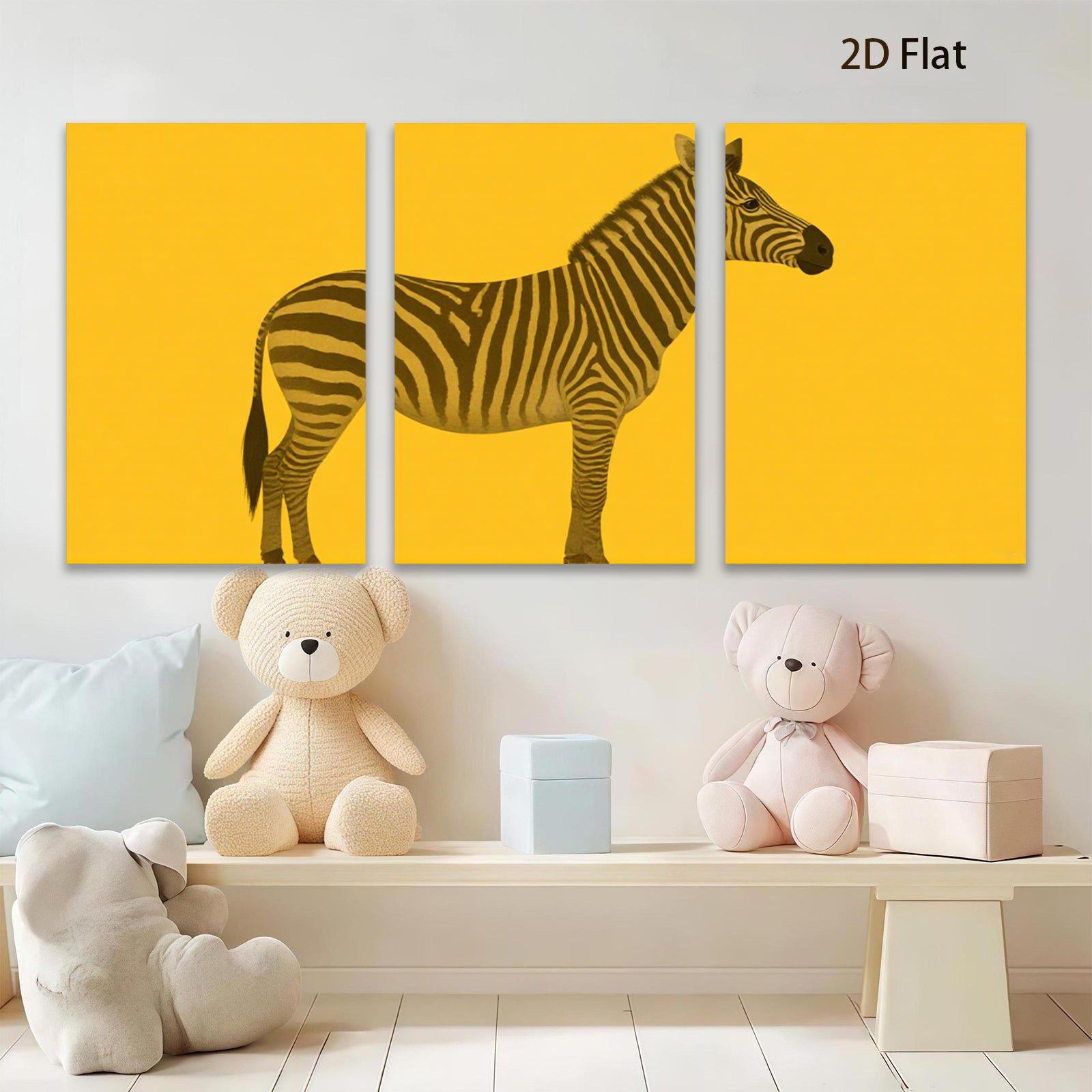 2D flat 1pc Majestic Zebra Wildlife Portrait Canvas Wall Art Living Room Bedroom Decor Farmhouse Style Modern Minimalist Gallery Wrapped Ready To Hang