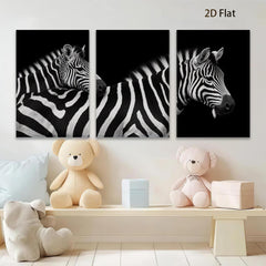 2D flat 1pc Majestic Zebras Portrait Animal Wildlife Wall Art Decor for Living Room Bedroom Modern Farmhouse Gallery Wrapped Canvas Prints