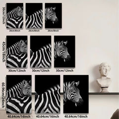 2D flat 1pc Majestic Zebras Portrait Animal Wildlife Wall Art Decor for Living Room Bedroom Modern Farmhouse Gallery Wrapped Canvas Prints