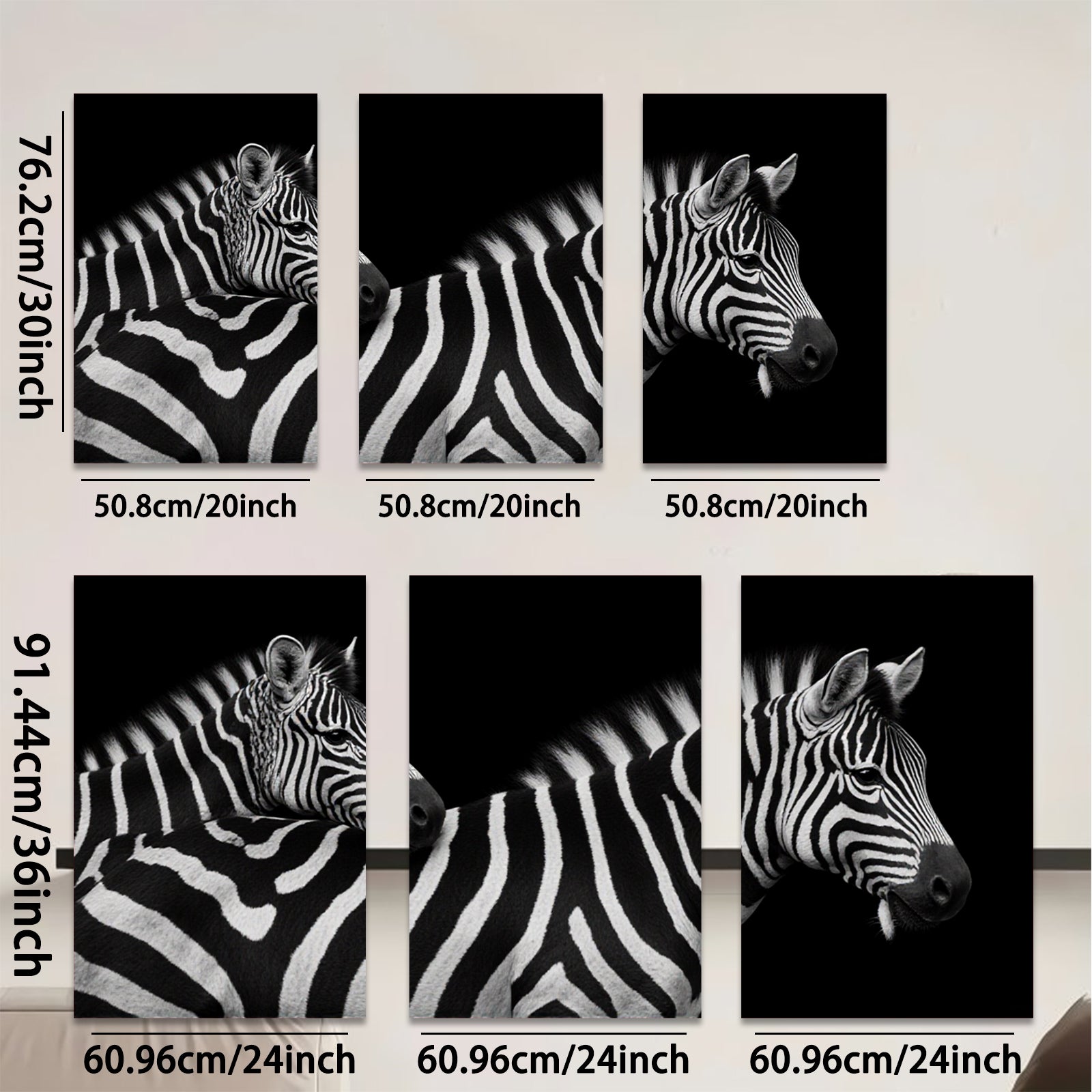 2D flat 1pc Majestic Zebras Portrait Animal Wildlife Wall Art Decor for Living Room Bedroom Modern Farmhouse Gallery Wrapped Canvas Prints