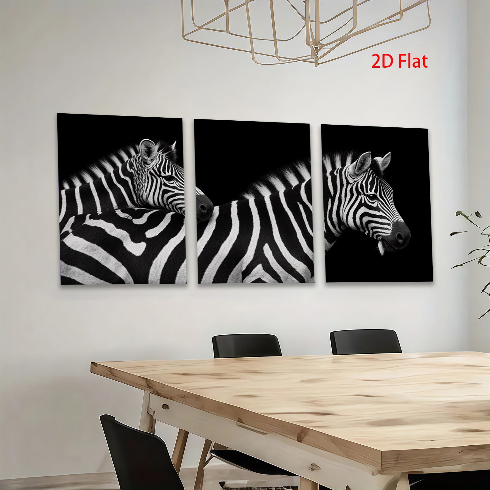 2D flat 1pc Majestic Zebras Portrait Animal Wildlife Wall Art Decor for Living Room Bedroom Modern Farmhouse Gallery Wrapped Canvas Prints