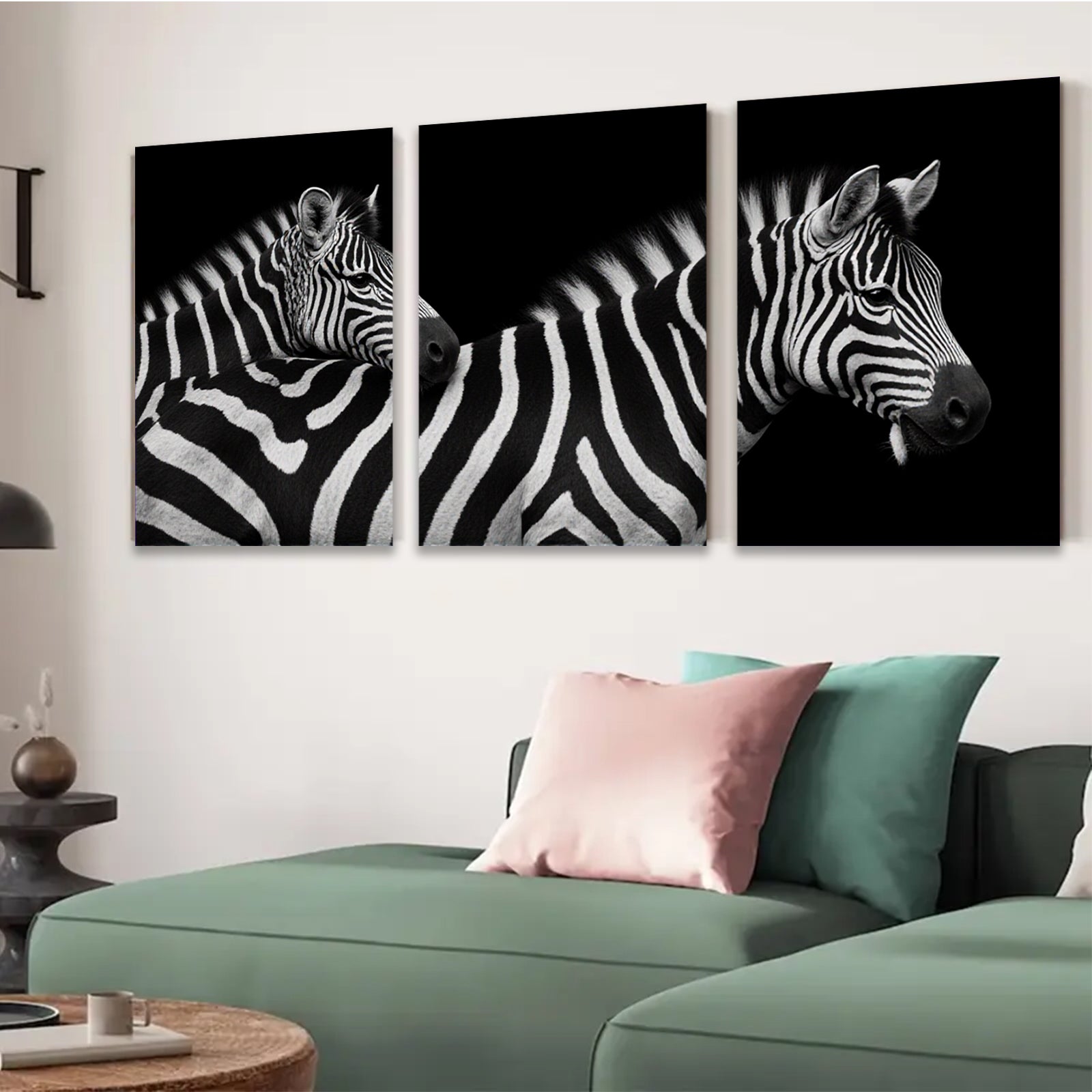 2D flat 1pc Majestic Zebras Portrait Animal Wildlife Wall Art Decor for Living Room Bedroom Modern Farmhouse Gallery Wrapped Canvas Prints
