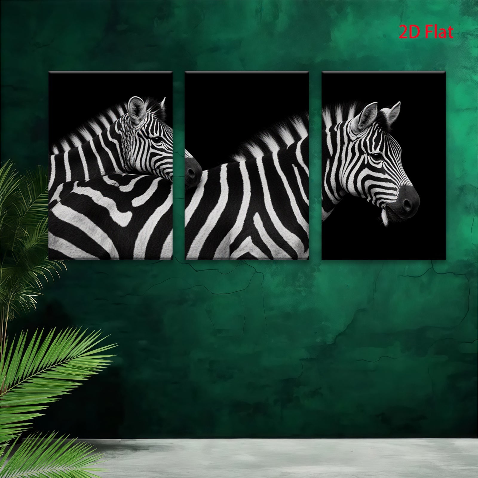 2D flat 1pc Majestic Zebras Portrait Animal Wildlife Wall Art Decor for Living Room Bedroom Modern Farmhouse Gallery Wrapped Canvas Prints