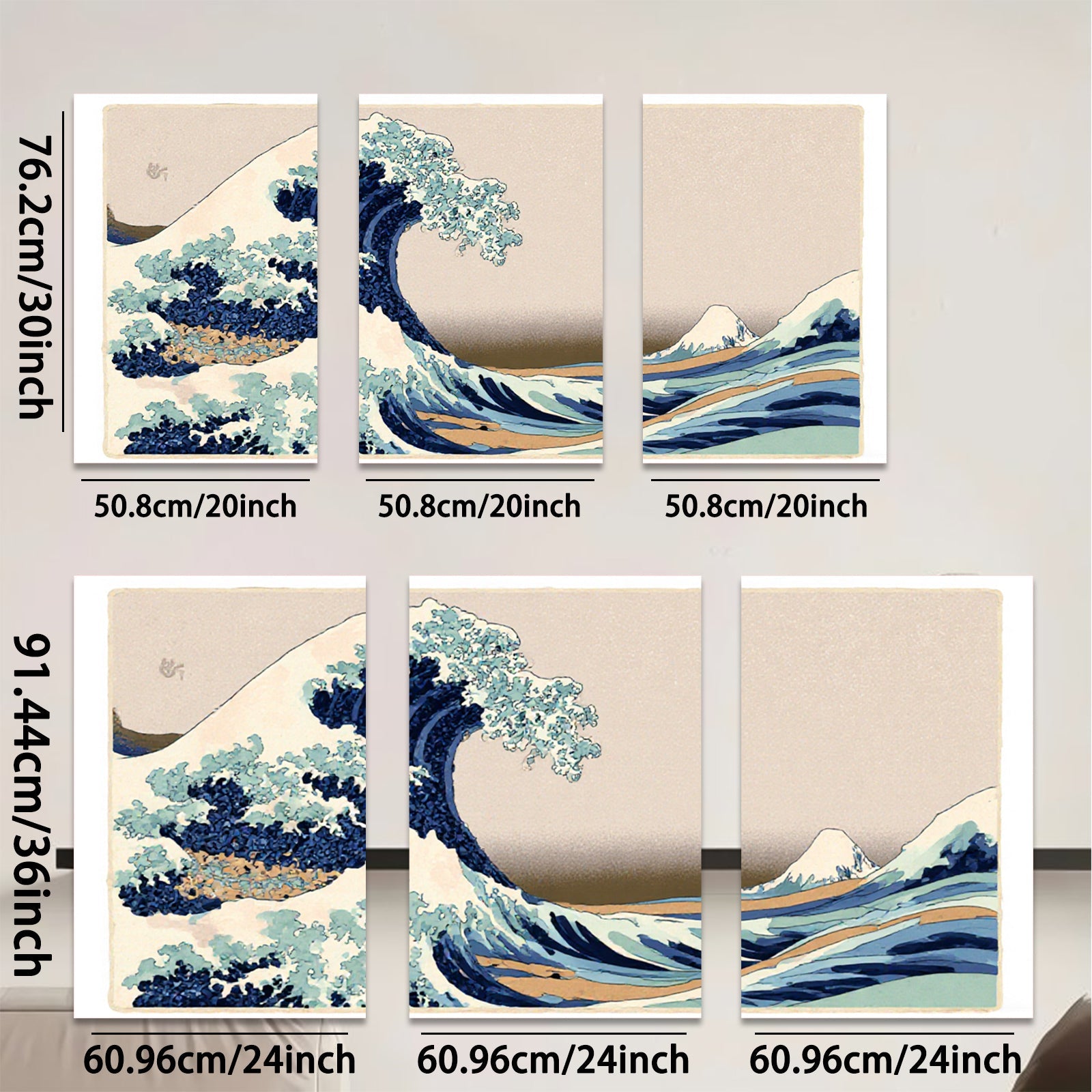 2D flat 1pc Majestic crashing wave coastal wall art living room bedroom decor farmhouse style modern minimalist gallery wrapped canvas print