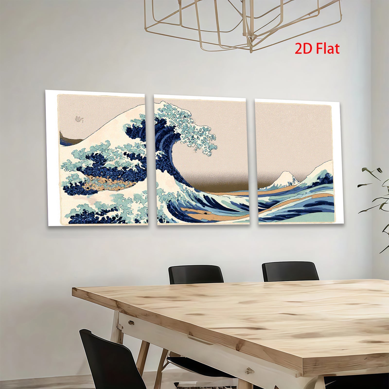 2D flat 1pc Majestic crashing wave coastal wall art living room bedroom decor farmhouse style modern minimalist gallery wrapped canvas print