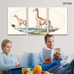 2D flat 1pc Majestic giraffe wildlife portrait canvas print for living room bedroom gallery wall decor farmhouse style modern minimalist