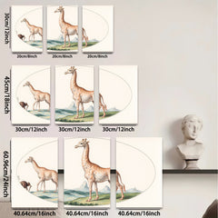 2D flat 1pc Majestic giraffe wildlife portrait canvas print for living room bedroom gallery wall decor farmhouse style modern minimalist