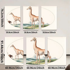 2D flat 1pc Majestic giraffe wildlife portrait canvas print for living room bedroom gallery wall decor farmhouse style modern minimalist