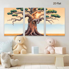 2D flat 1pc Majestic windswept tree canvas wall art for living room bedroom home decor farmhouse style gallery wrapped modern minimalist