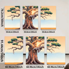 2D flat 1pc Majestic windswept tree canvas wall art for living room bedroom home decor farmhouse style gallery wrapped modern minimalist