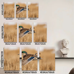 2D flat 1pc Mallard Duck Flight Wildlife Canvas Wall Art Decor for Living Room Bedroom Home Office Modern Farmhouse Rustic Gallery Wrapped