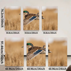 2D flat 1pc Mallard Duck Flight Wildlife Canvas Wall Art Decor for Living Room Bedroom Home Office Modern Farmhouse Rustic Gallery Wrapped