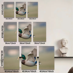 2D flat 1pc Mallard Duck in Flight Wildlife Art Canvas Print for Living Room Bedroom Home Decor Farmhouse Style Wall Art