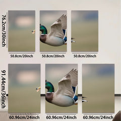2D flat 1pc Mallard Duck in Flight Wildlife Art Canvas Print for Living Room Bedroom Home Decor Farmhouse Style Wall Art