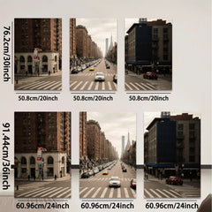 2D flat 1pc Manhattan Street View Cityscape Wall Art Modern Home Decor Living Room Bedroom Canvas Prints Gallery Wrapped Ready to Hang Farmhouse Style