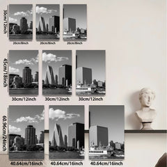 2D flat 1pc Manhattan skyline boat view modern city wall art decor living room bedroom office canvas prints farmhouse style inspirational cozy home decor