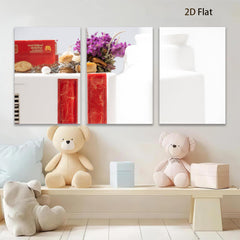 2D flat 1pc McDonald��s floral still life vibrant kitchen dining room wall decor modern farmhouse gallery wrapped canvas print
