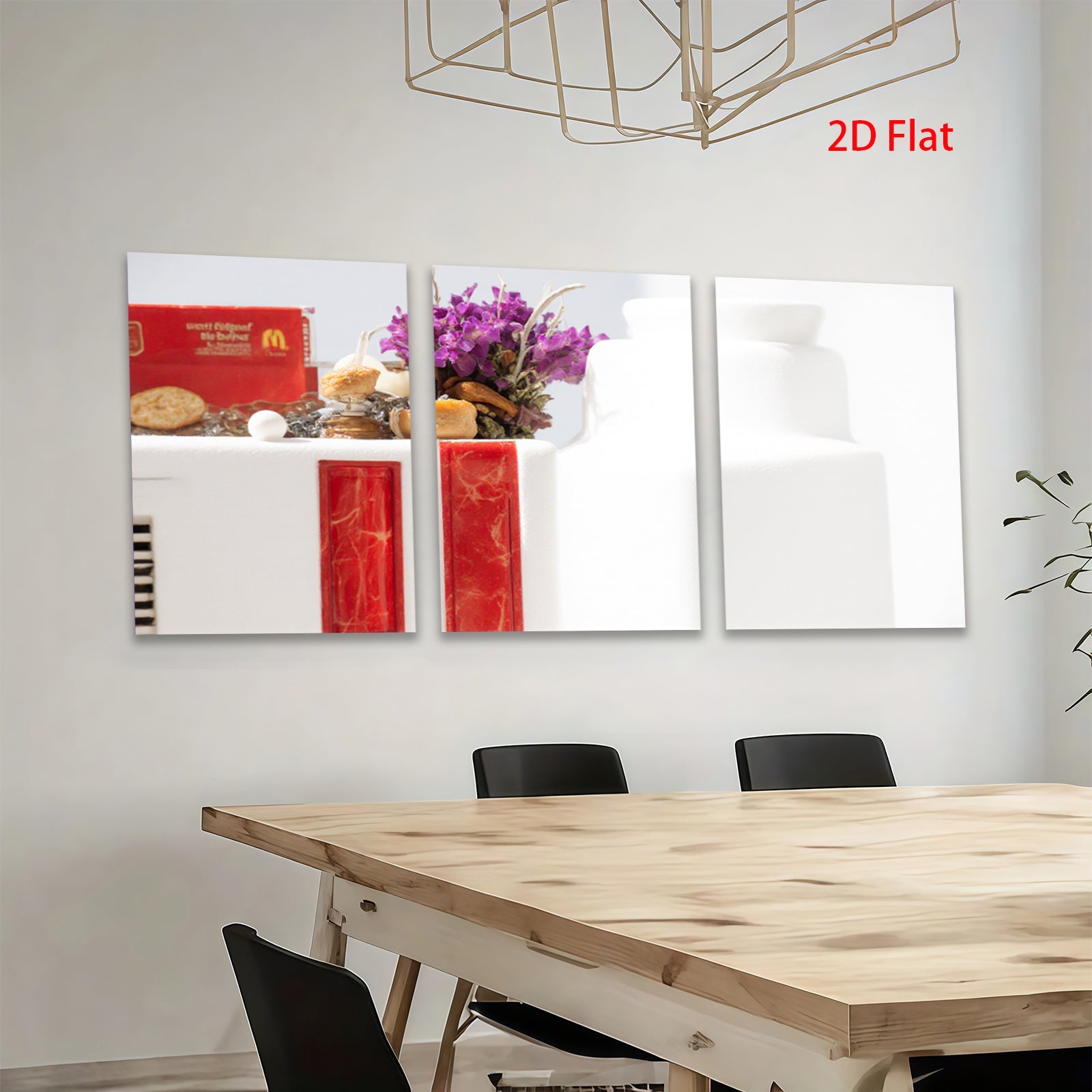 2D flat 1pc McDonald��s floral still life vibrant kitchen dining room wall decor modern farmhouse gallery wrapped canvas print