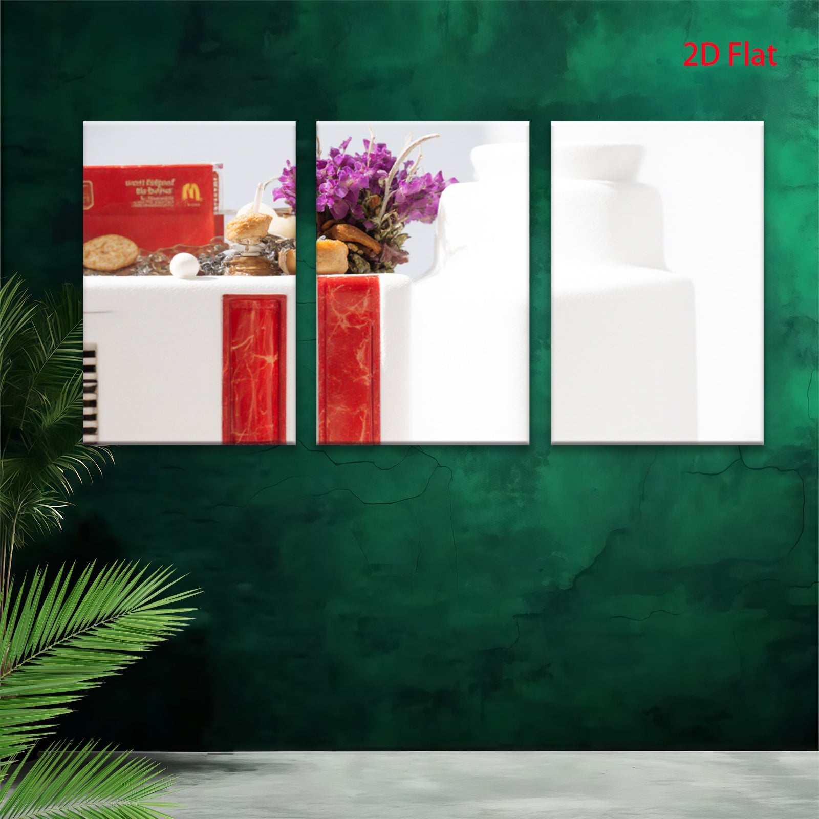 2D flat 1pc McDonald��s floral still life vibrant kitchen dining room wall decor modern farmhouse gallery wrapped canvas print